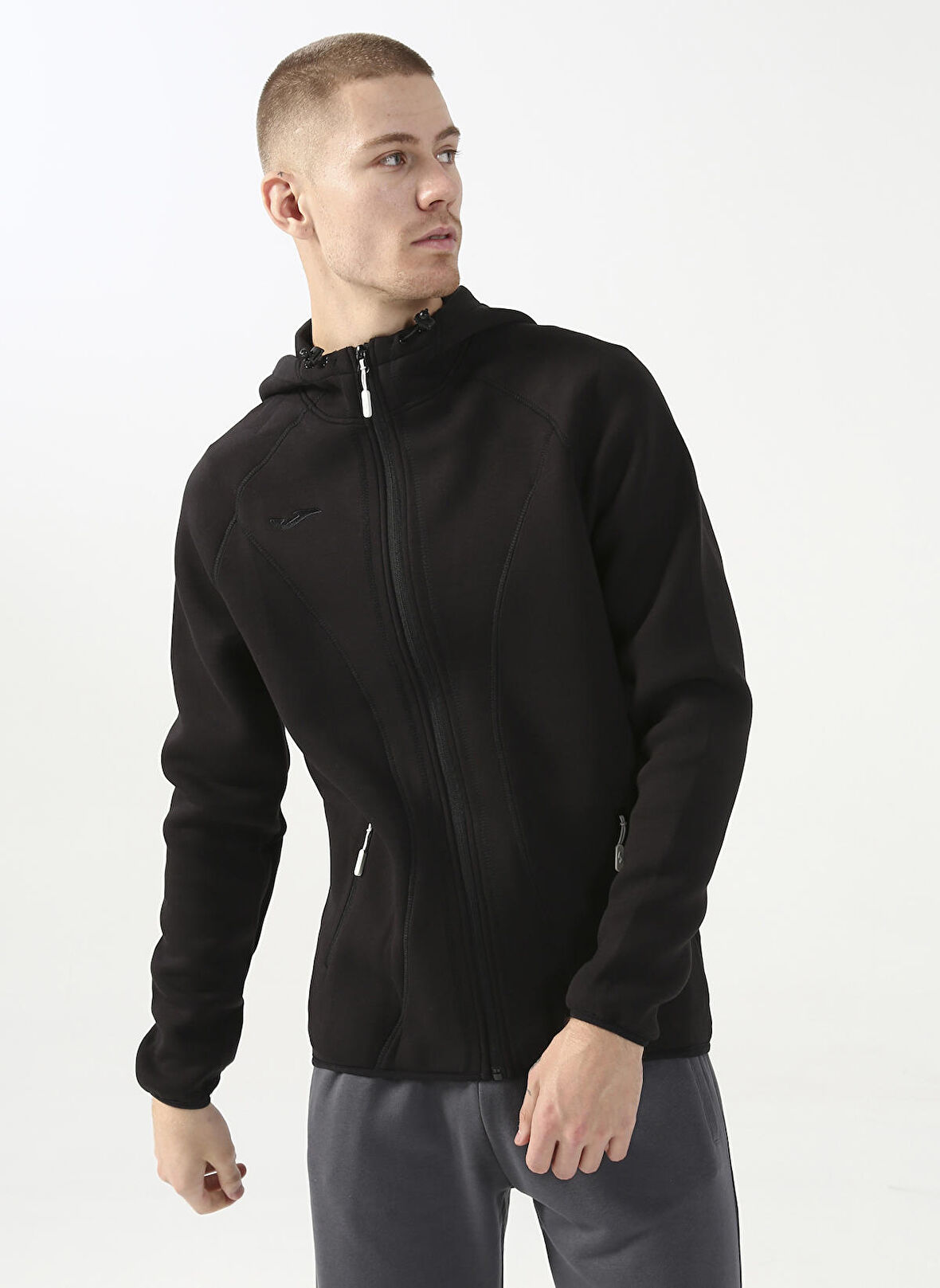 Joma Normal Siyah Erkek Ceket 101028.100-SOFTSHELL HOODIE BASILEA