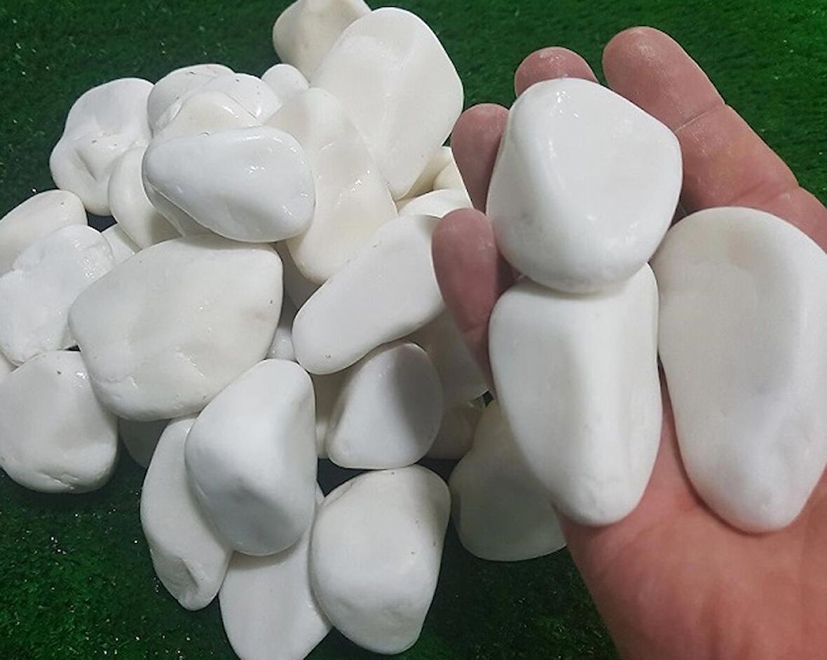 Dolomit Taş 7 Kg 2-4 Cm Beyaz Dere Taşı Çakıl Taşı Bahçe Süs Taş