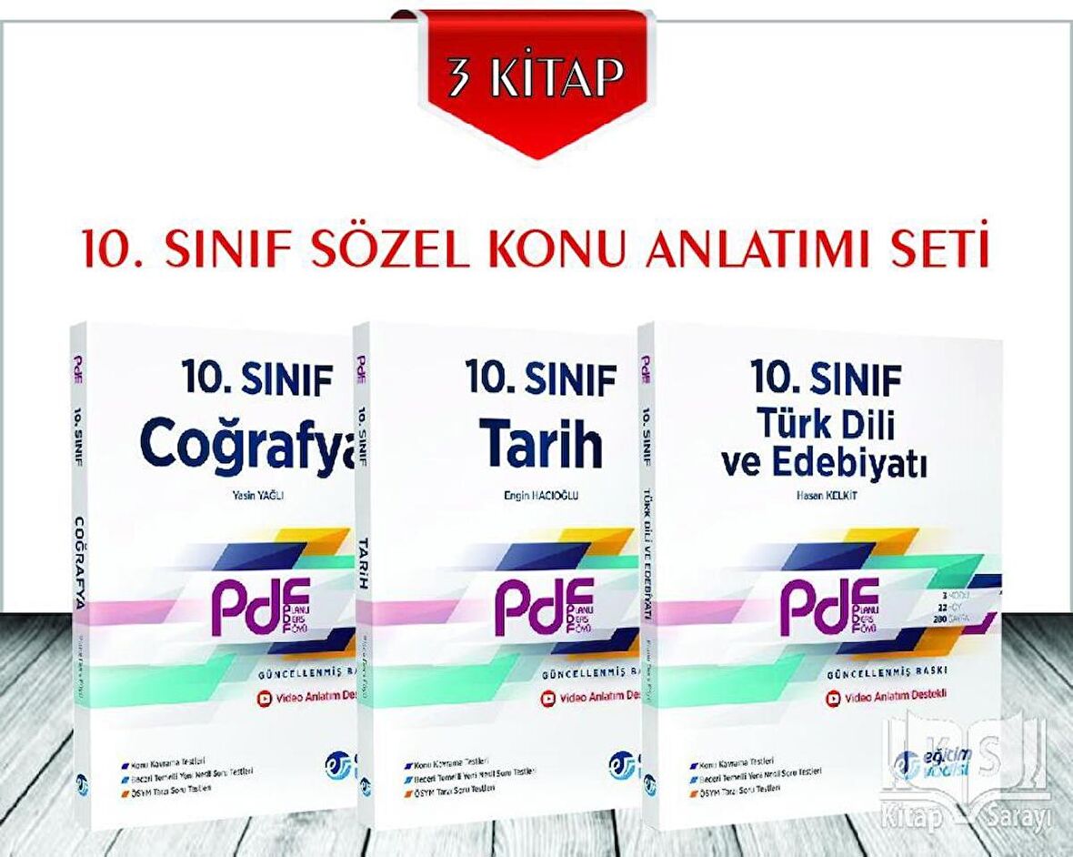10.Sınıf Sözel Konu Anlatım Seti 3 Kitap Eğitim Vadisi Yayınları