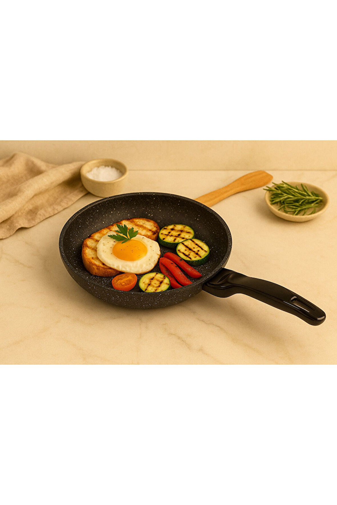 Orion Serisi 26 cm Granit Döküm Derin Tava - 2.90 Lt, Yapışmaz Yüzey