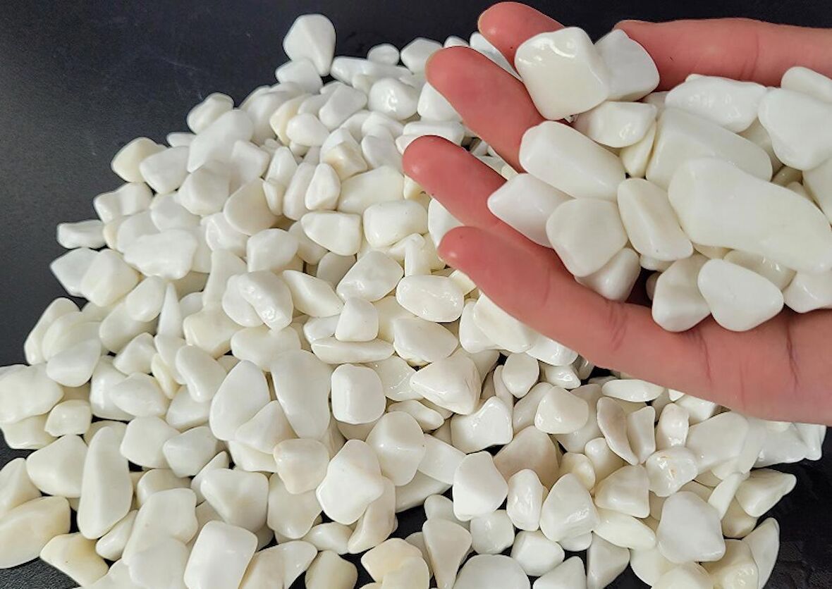 Dolomit Taş 1 Kg 1-2 Cm Beyaz Dere Taşı Çakıl Taşı Bahçe Süs Taşı