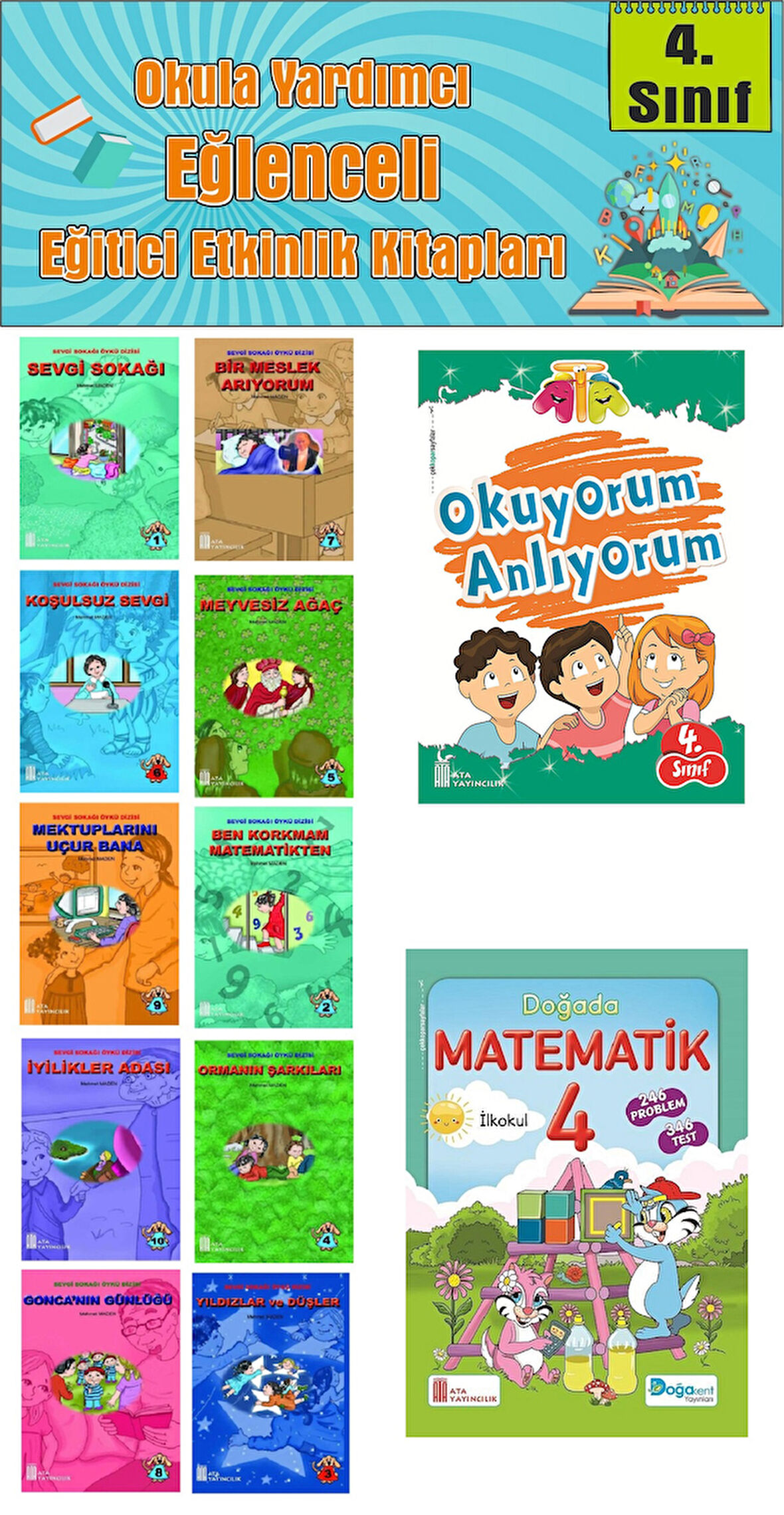4. Sınıf Okula Yardımcı Okuyorum Anlıyorum - Doğada Matematik - 10 lu Hikaye Seti 3