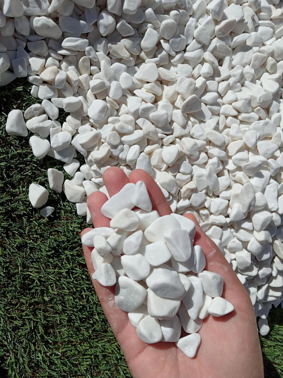 Dolomit Taş 50 Kg 1-2 Cm Beyaz Dere Taşı Çakıl Taşı Bahçe Süs Taşı