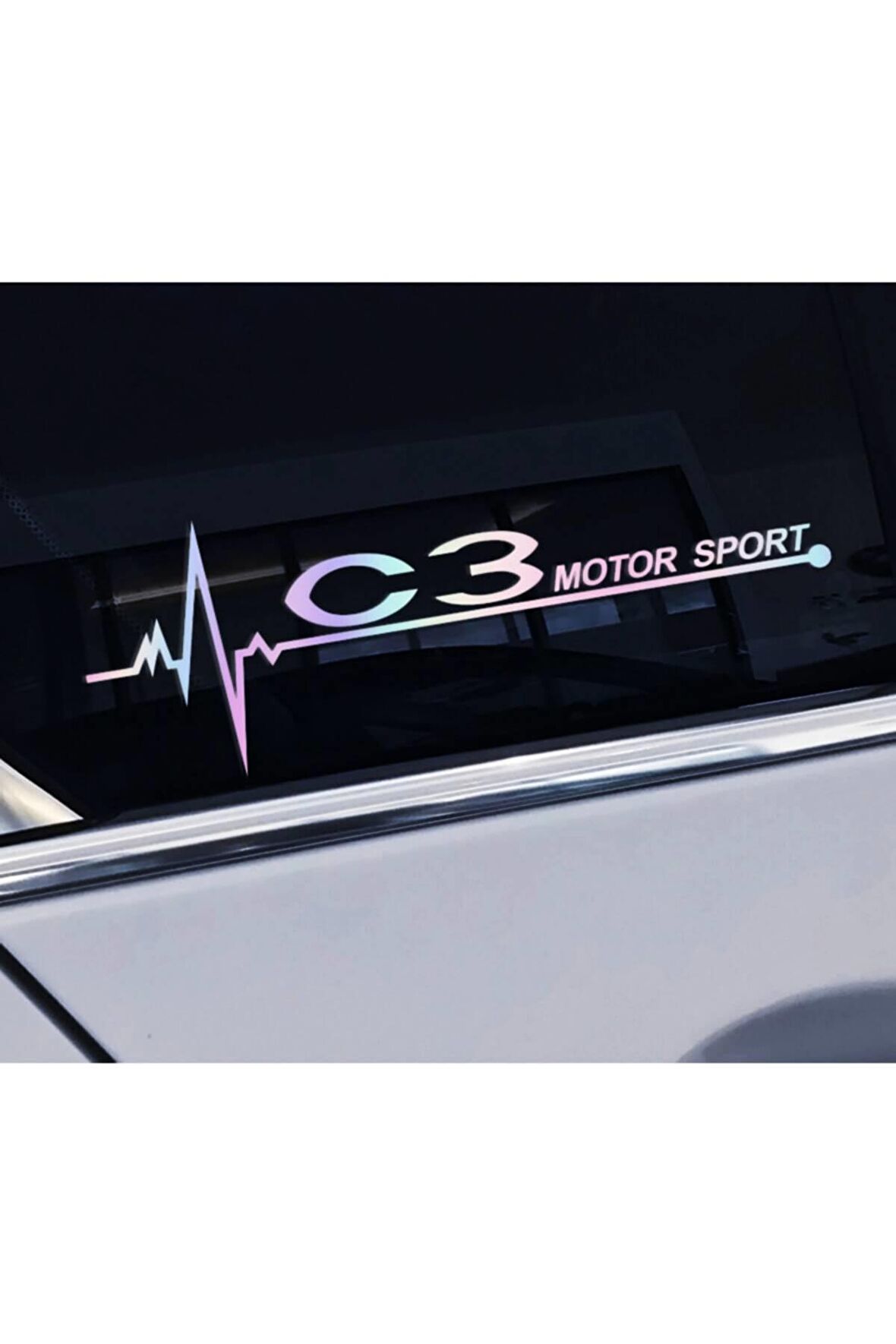 C3 Yan Cam Sticker Oto Kapı 20 Cm X 7 Cm Hologram c21
