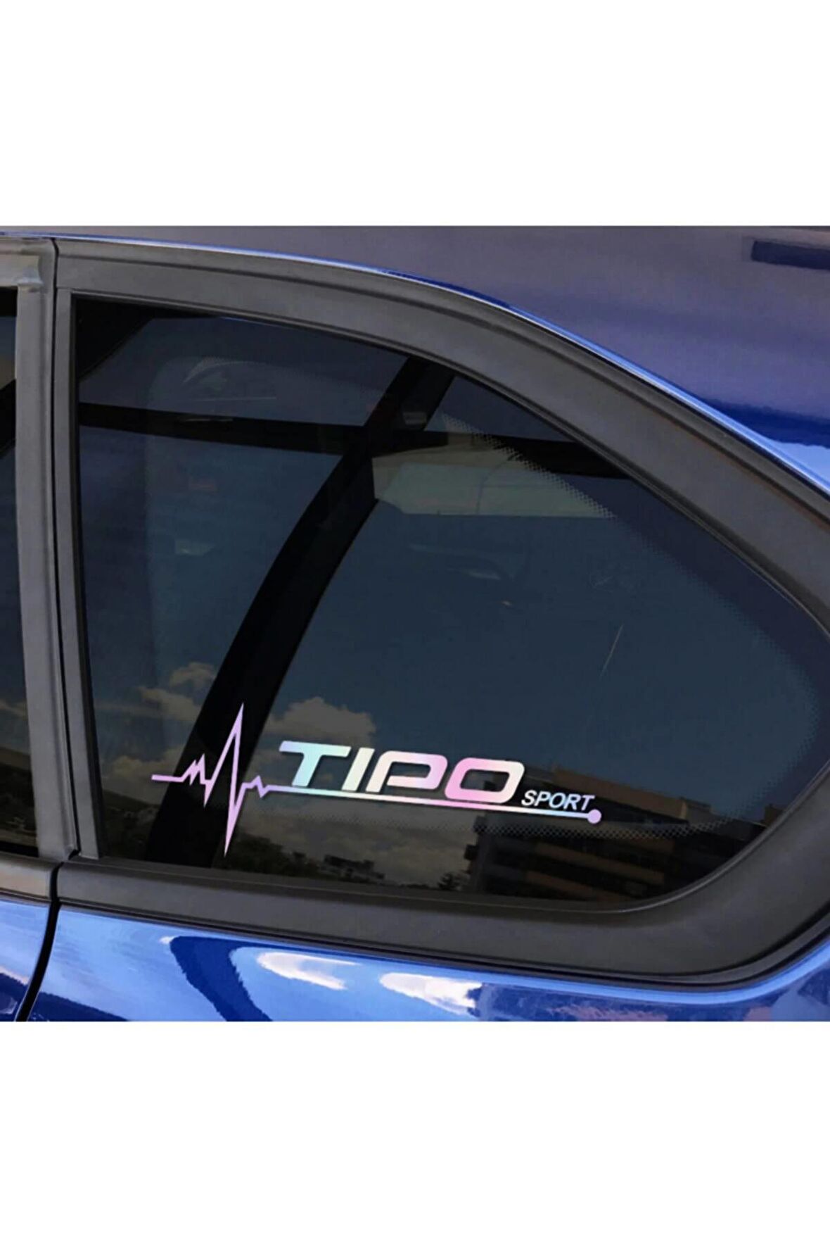 Tipo Yan Cam Sticker Oto Kapı 20 Cm X 7 Cm Hologram c34