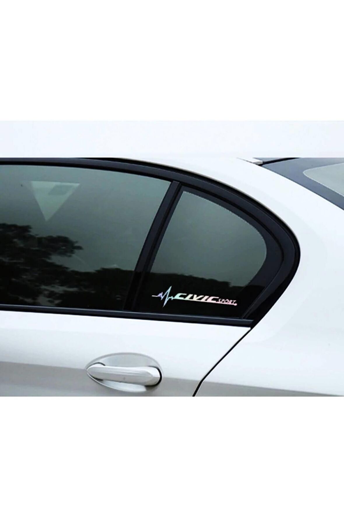 Civic Yan Cam Sticker Oto Kapı 20 Cm X 7 Cm Hologram c44
