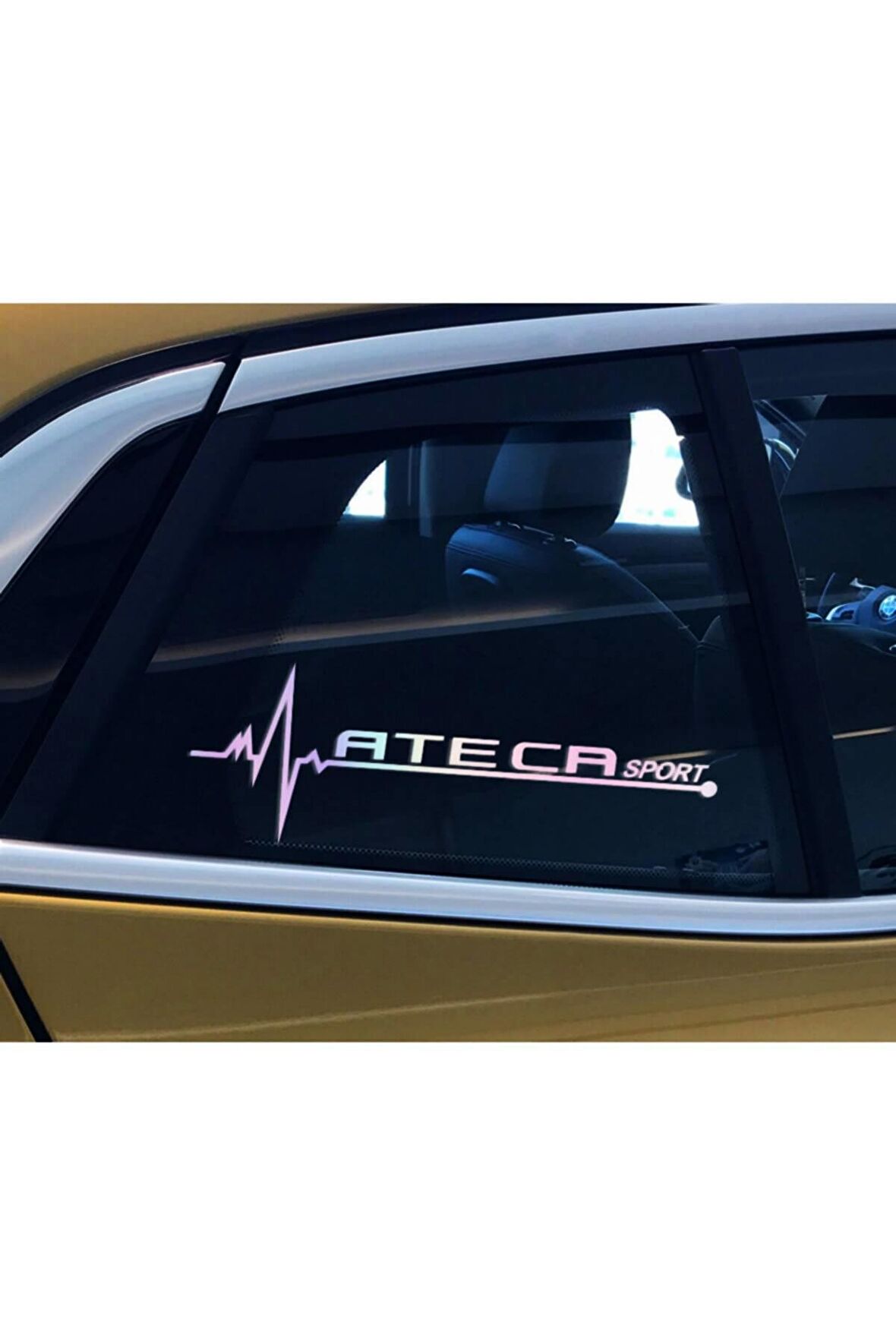 Ateca Yan Cam Sticker Oto Kapı 20 Cm X 7 Cm Hologram c82