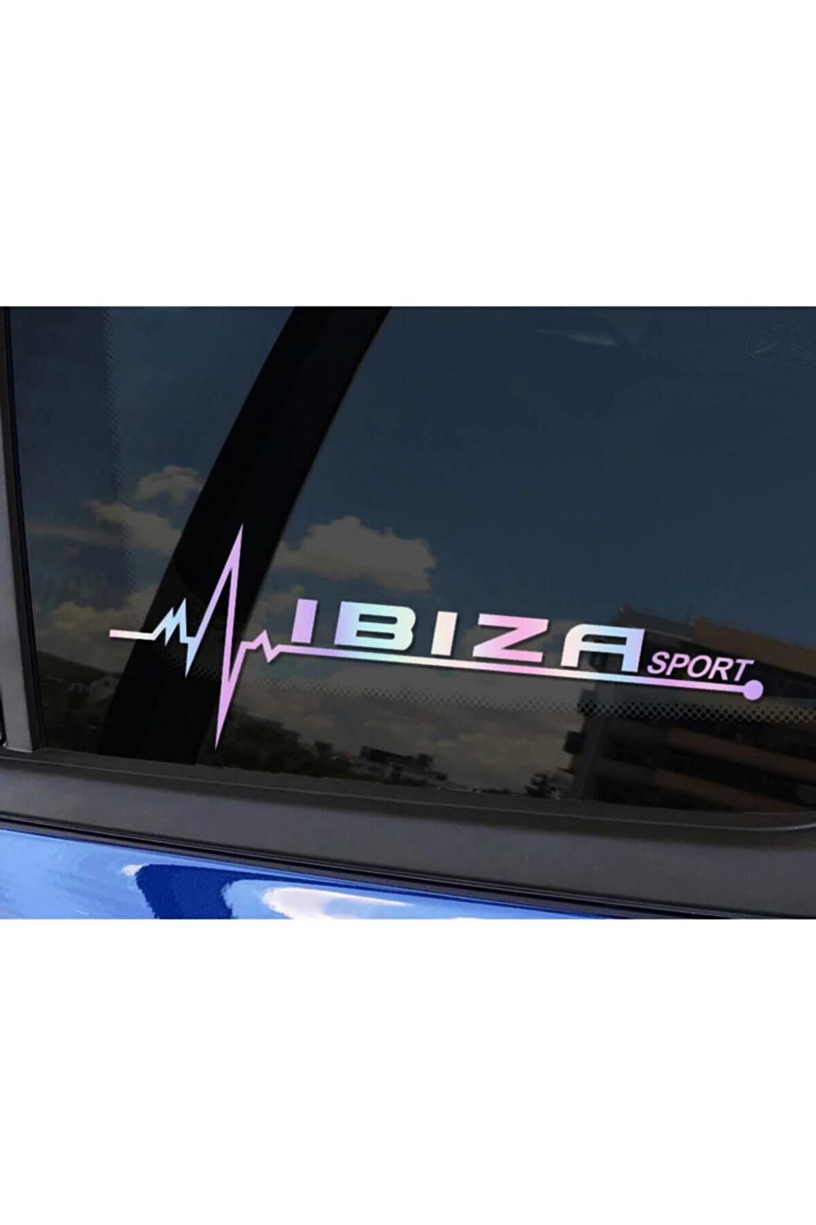 Ibiza Yan Cam Sticker Oto Kapı 20 Cm X 7 Cm Hologram c85