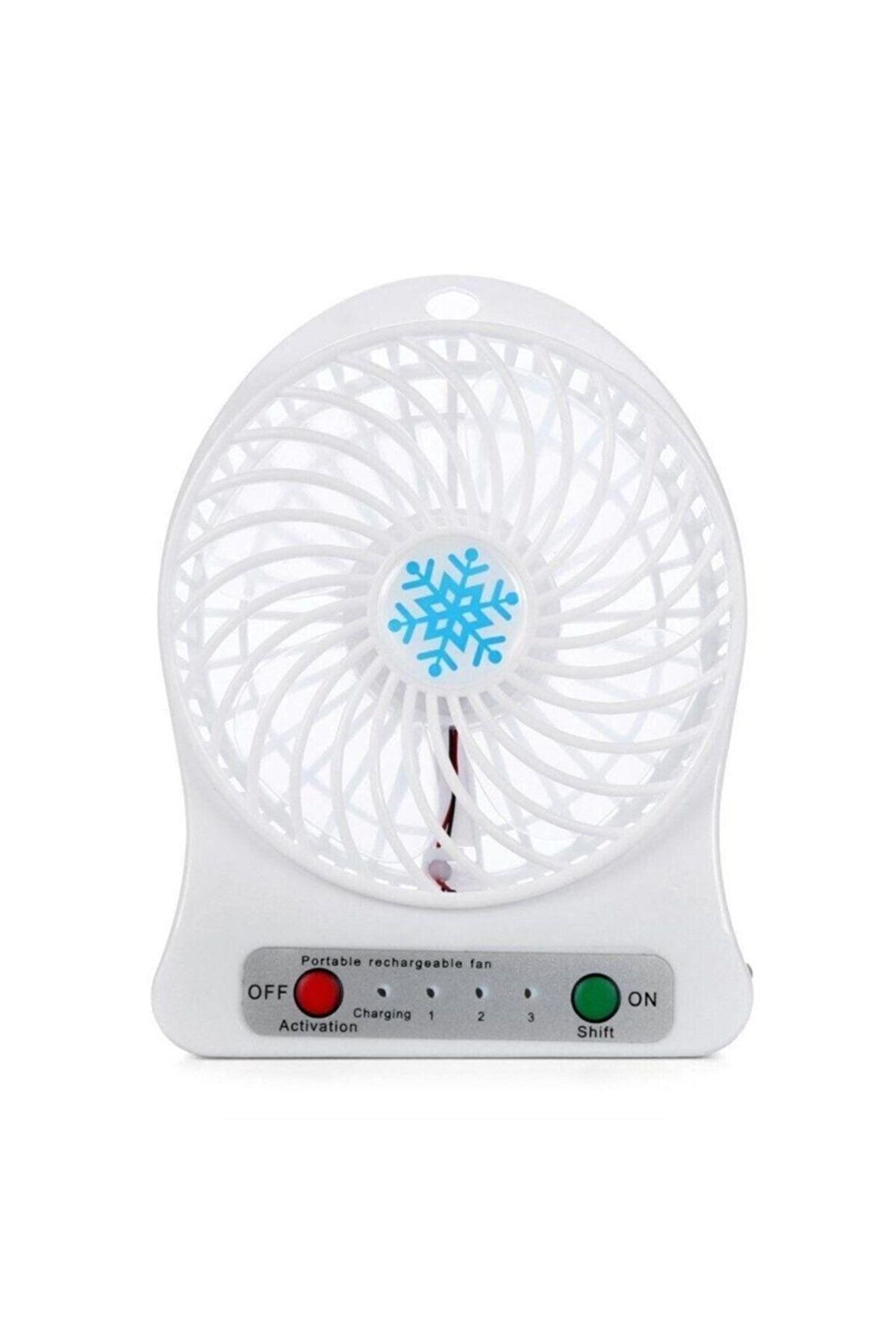 Masa Üstü Şarjlı Mini Vantilatör 3 Kademeli Usb Mini Fan Beyaz