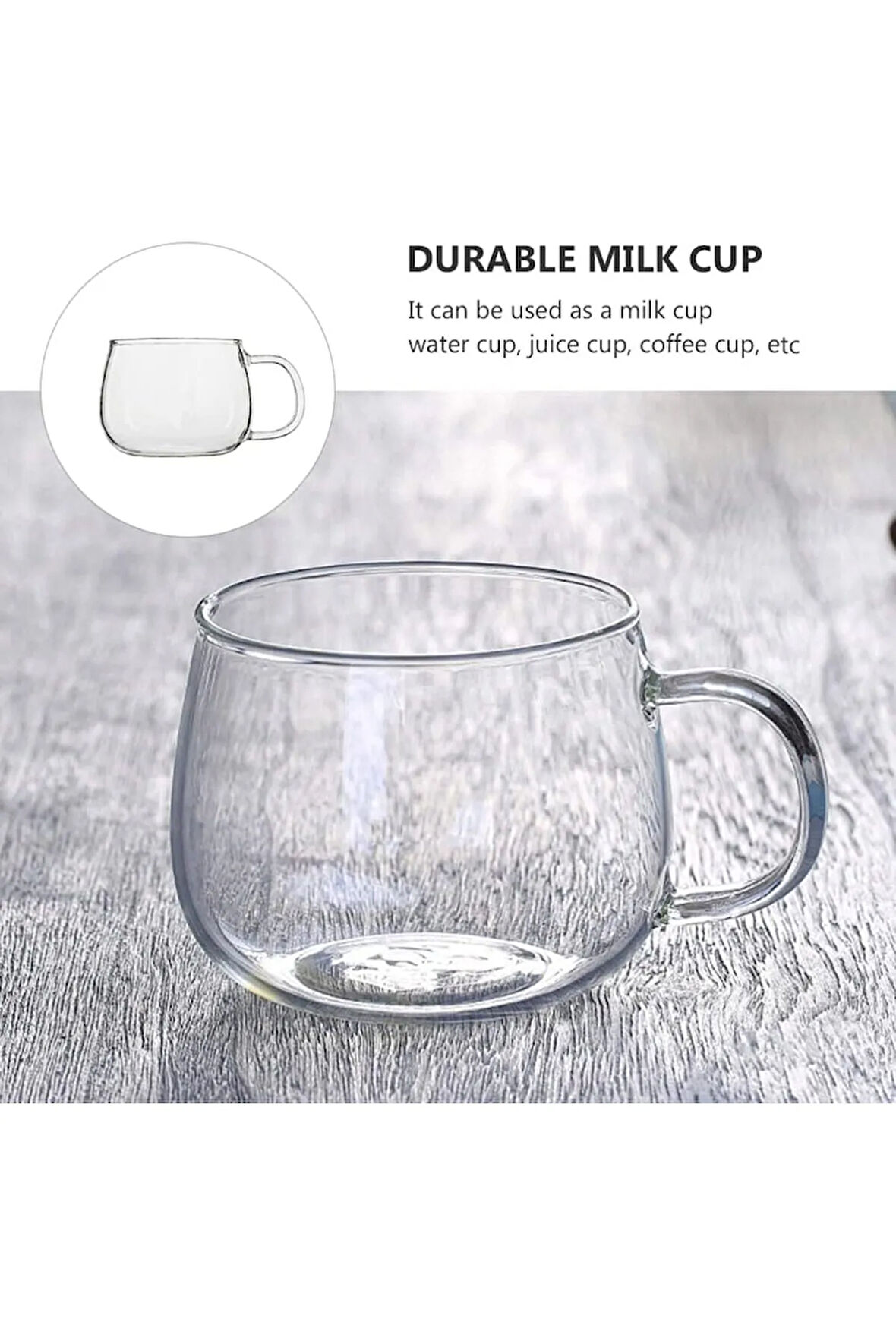 1 Adet Siyah saplı Borosilikat Isıya Dayanıklı Cam Bardak 260 ml