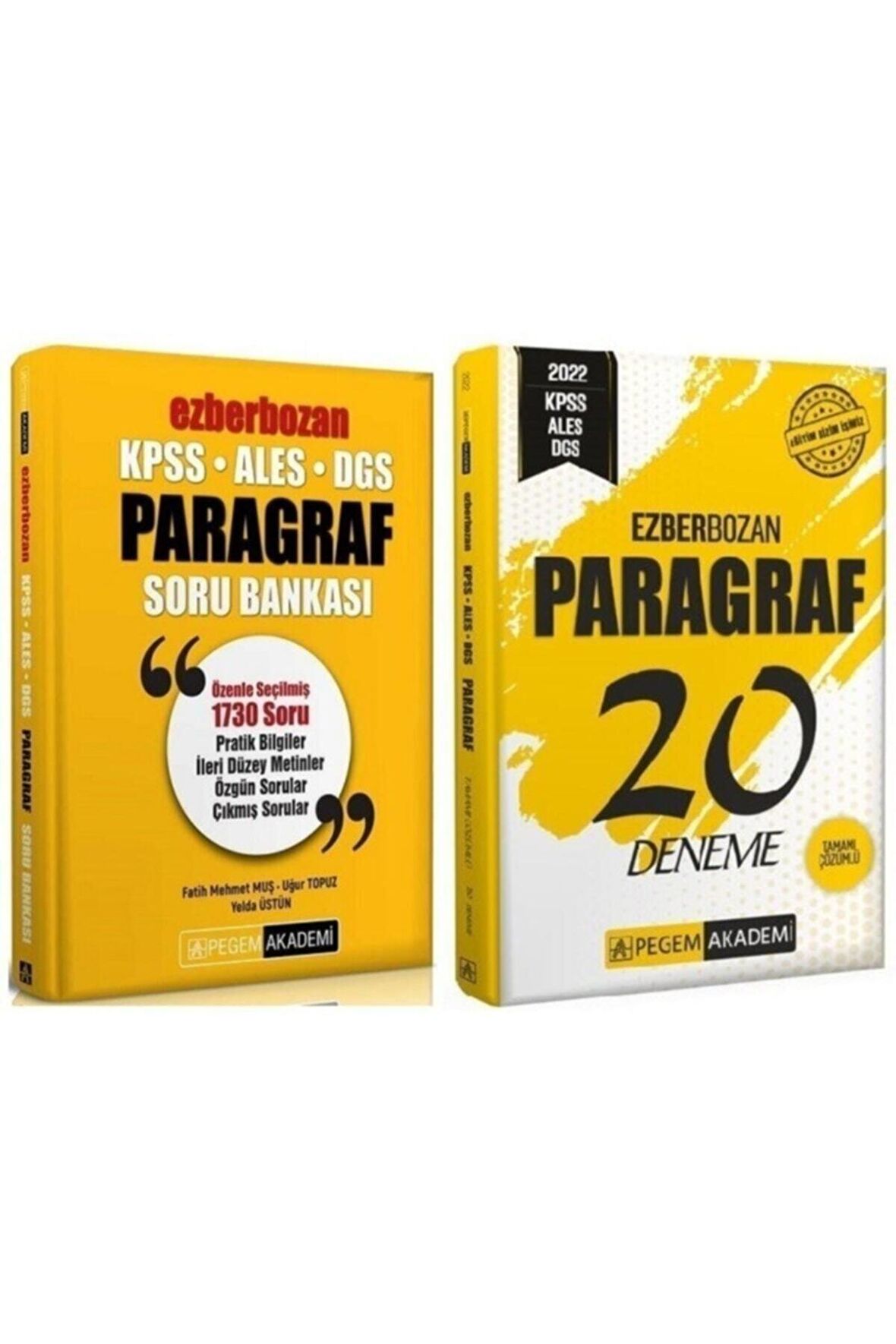 Pegem Kpss Ales Dgs Paragraf Ezberbozan Soru + 20 Deneme 2 Li Set Yayınları