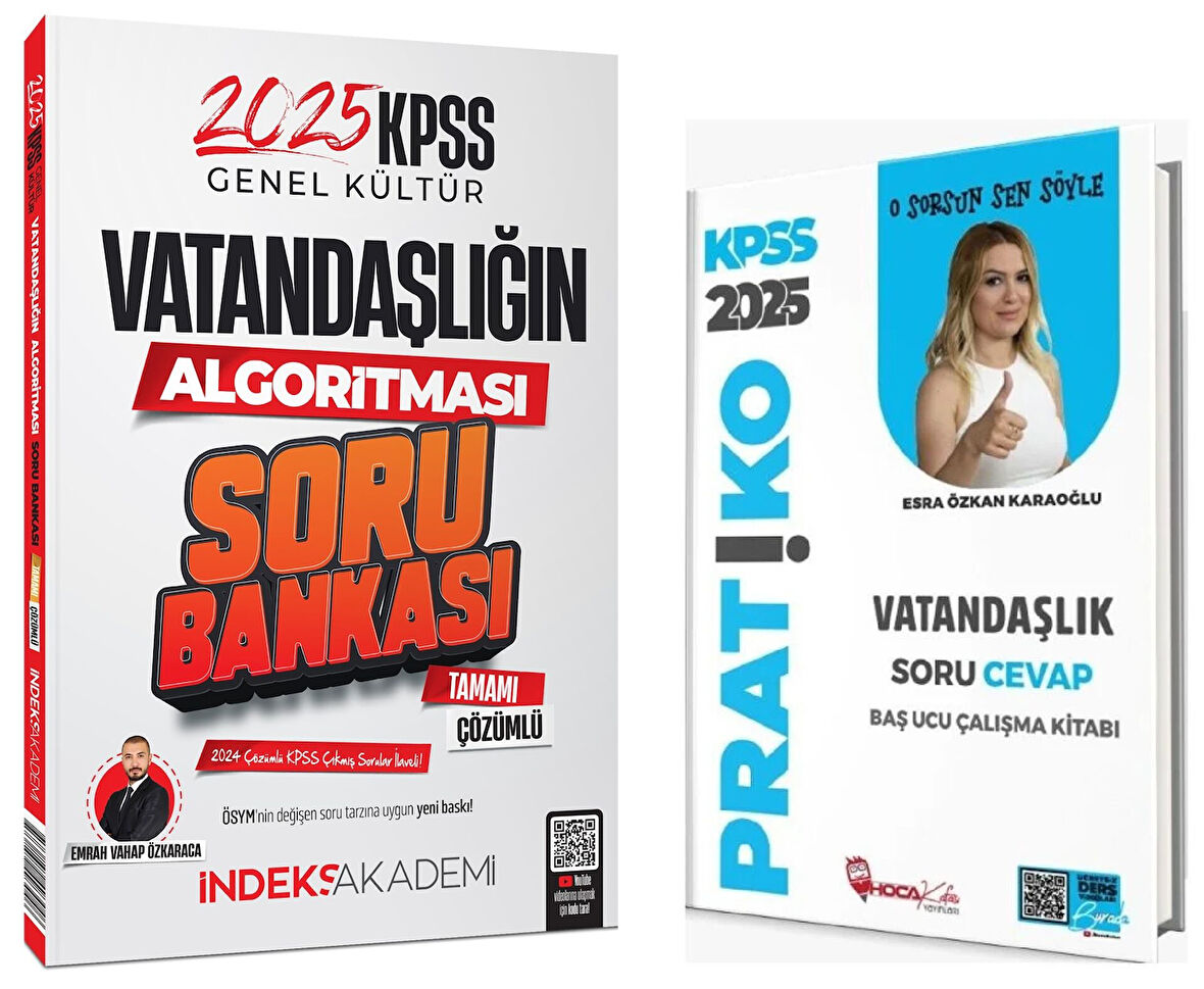 Hoca Kafası + İndeks 2025 KPSS Vatandaşlık Pratiko Soru Bankası 2 li Set - Esra Özkan Karaoğlu