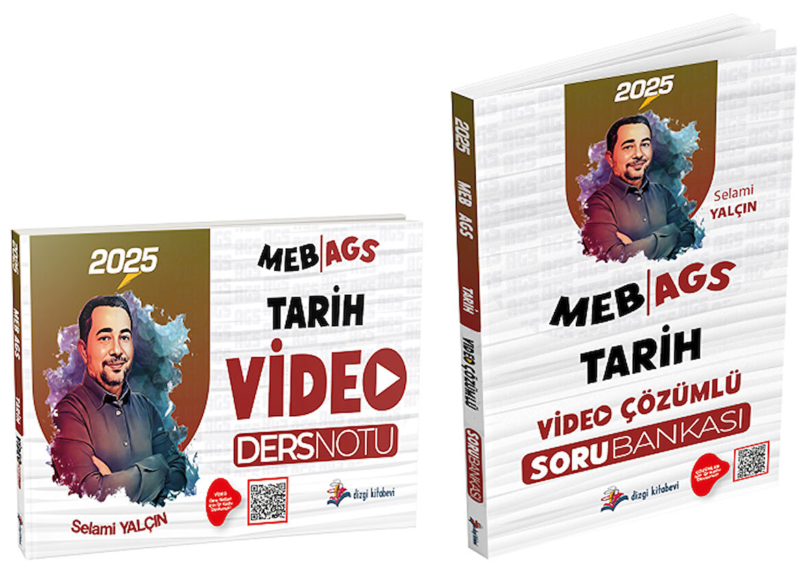 Dizgi Kitap 2025 MEB AGS Tarih Video Ders Notu + Soru Bankası 2 li Set - Selami Yalçın Dizgi Kitap