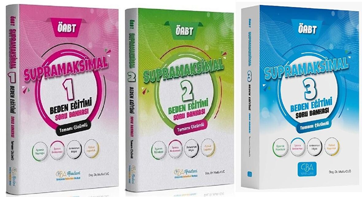 CBA Akademi ÖABT Beden Eğitimi Supramaksimal Soru 3 lü Set - Mutlu Cuğ CBA Akademi