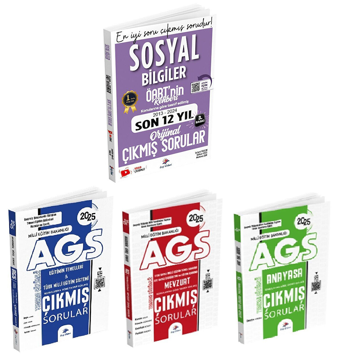 Dizgi Kitap 2025 ÖABT  Sosyal Bilgiler + AGS Eğitimin Temelleri + Mevzuat + Anayasa Çıkmış 4 lü Set
