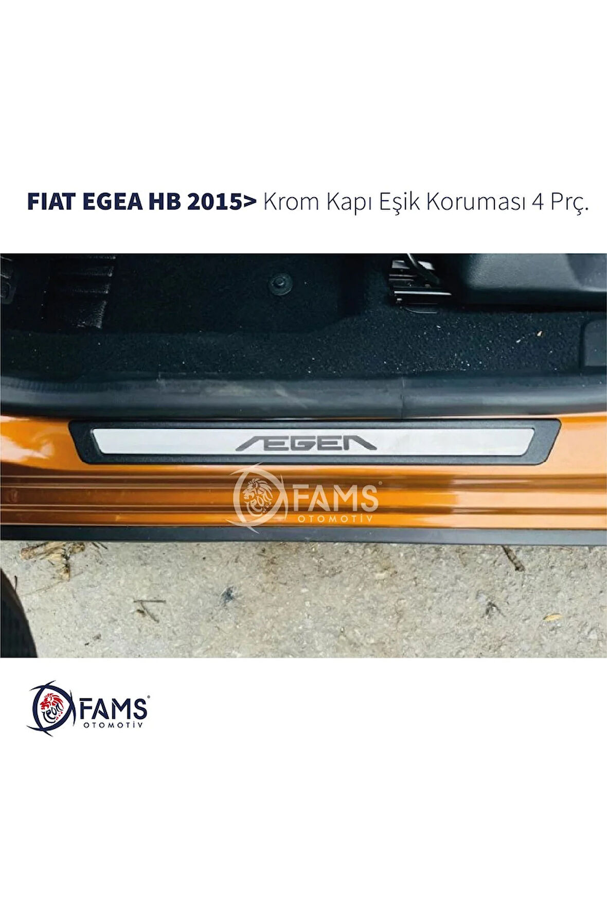 Fiat Egea Krom Kapı Eşik Koruması 4 Parça 2015> HB