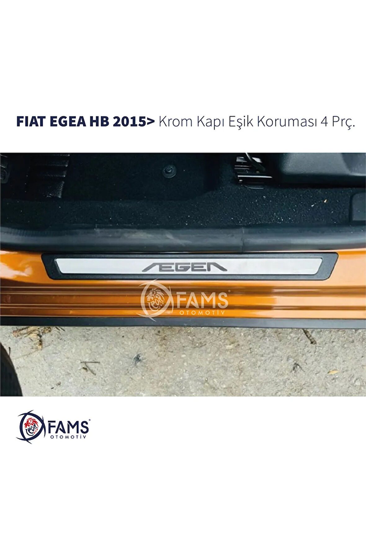 Fiat Egea Krom Kapı Eşik Koruması 4 Parça 2015> Hb