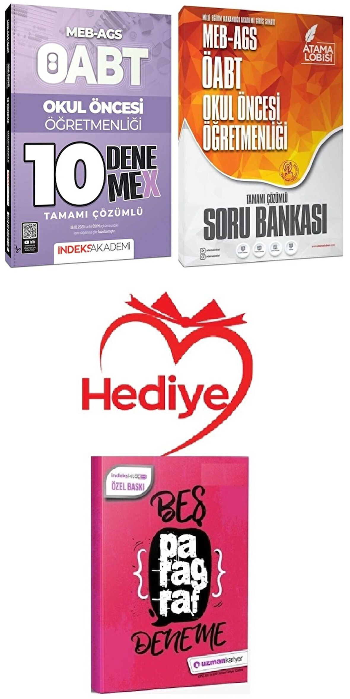 Atama Lobisi + İndeks ÖABT MEB-AGS Okul Öncesi Öğretmenliği Soru Bankası + 10 Deneme 2 li Set Atama Lobisi + İndeks Akademi Yayınları - HEDİYELİ