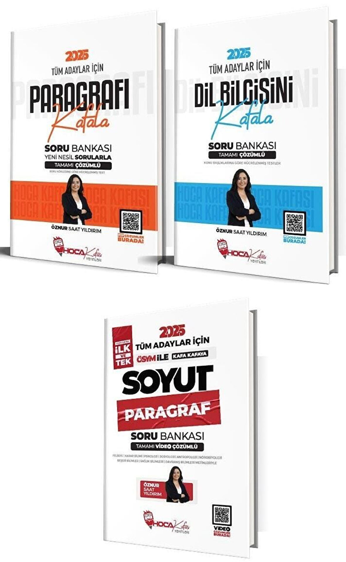 Hoca Kafası 2025 KPSS Paragraf + Dil Bilgisi Soru Bankası 3 lü Set Öznur Saat Yıldırım Hoca Kafası