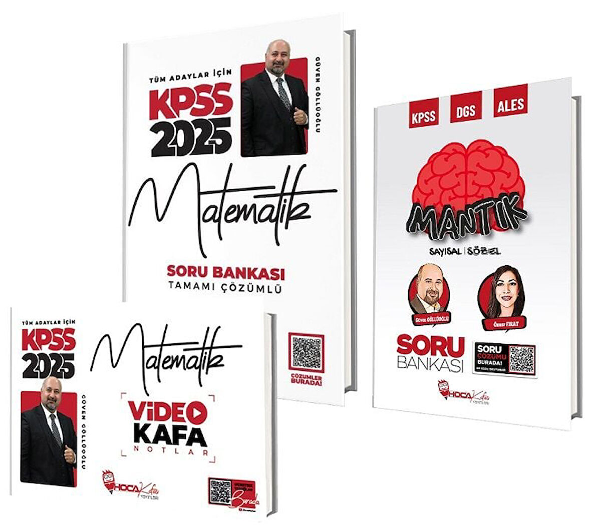 Hoca Kafası 2025 KPSS Matematik Video Kafa Notlar + Sayısal Sözel Mantık Soru Bankası 3 lü Set