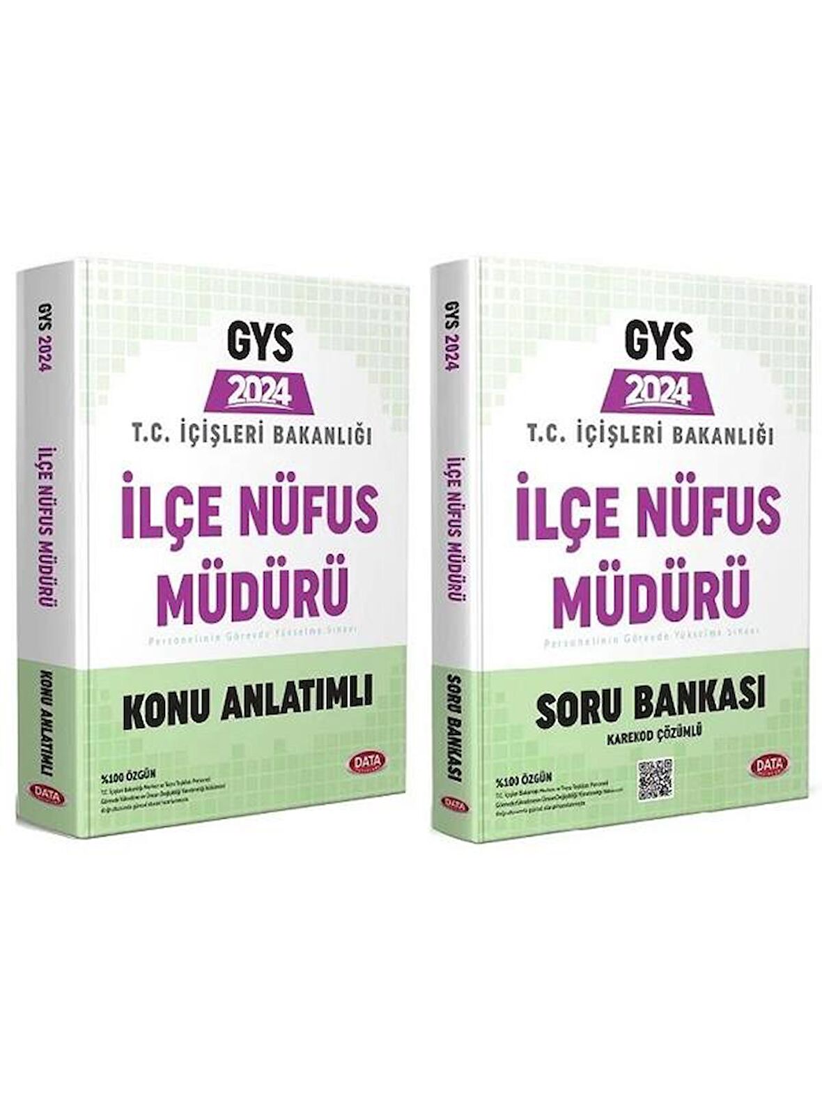 Data 2024 GYS İçişleri Bakanlığı İlçe Nüfus Müdürü Konu + Soru Bankası 2 li Set Data Yayınları