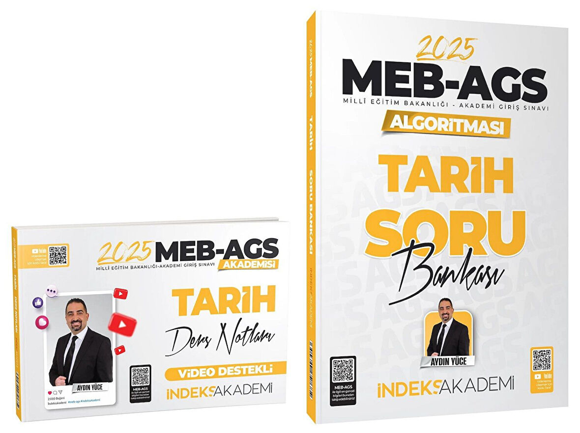 İndeks Akademi 2025 MEB-AGS Akademisi Tarih Video Ders Notları + Soru Bankası 2 li Set