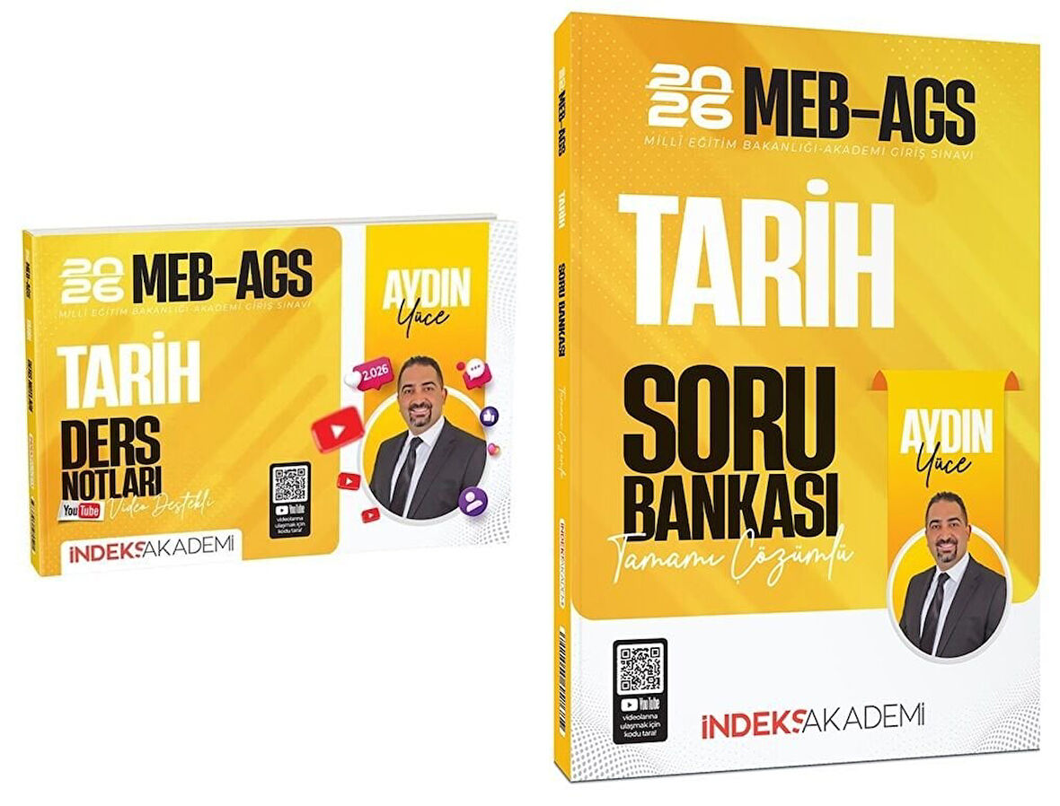 İndeks Akademi 2026 MEB-AGS Tarih Video Ders Notları + Soru Bankası 2 li Set - Aydın Yüce
