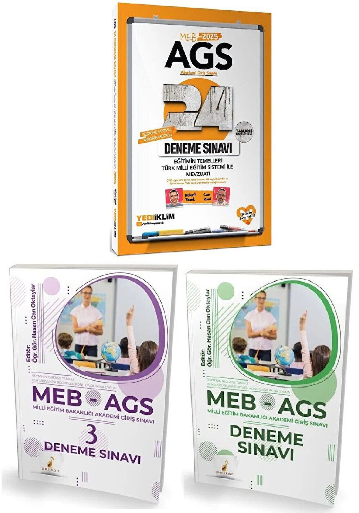 Yediiklim 2025 MEB-AGS Eğitimin Temelleri ve Türk Milli Eğitim Sistemi ile Mevzuatı + Pelikan Tüm Dersler 24+4 Deneme 3 lü Set - Bülent Tanık, Can Köni Yediiklim + Pelikan Yayınları