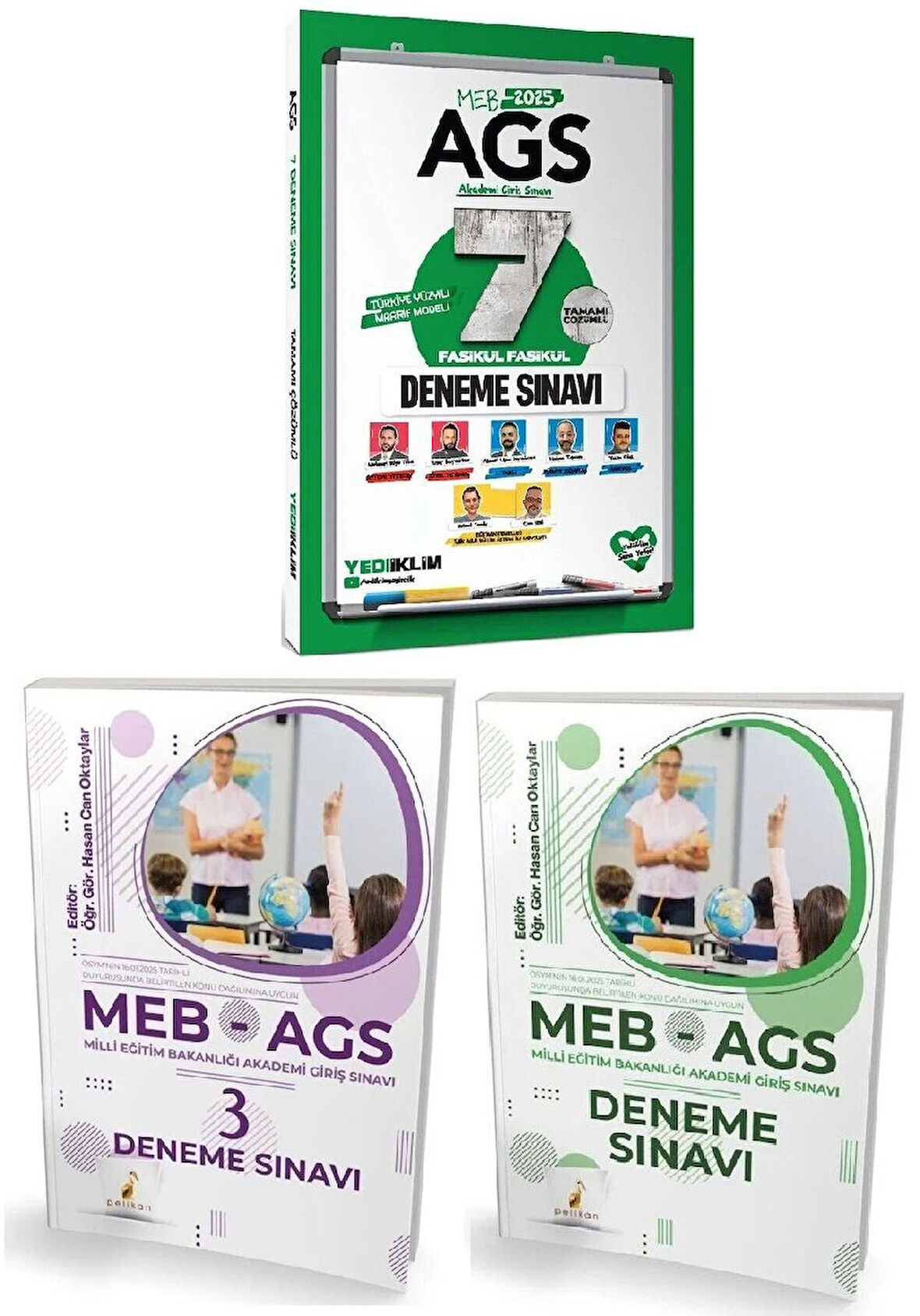 Yediiklim + Pelikan 2025 MEB-AGS Tüm Dersler 7+4 Deneme 3 lü Set Yediiklim + Pelikan Yayınları