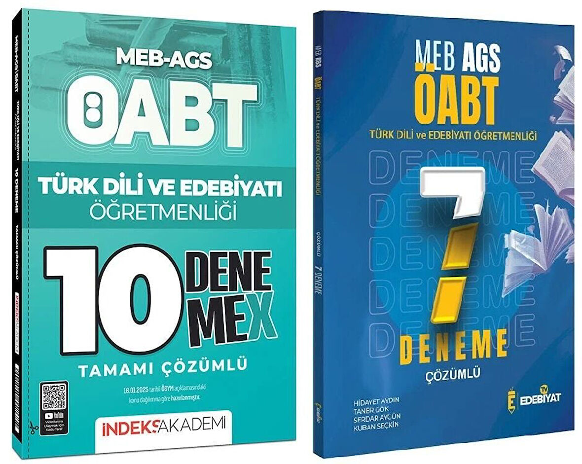Edebiyat TV + İndeks ÖABT MEB-AGS Türk Dili Edebiyatı Öğretmenliği 7+10 Deneme 2 li Set - Hidayet Aydın Edebiyat TV + İndeks Akademi Yayınları