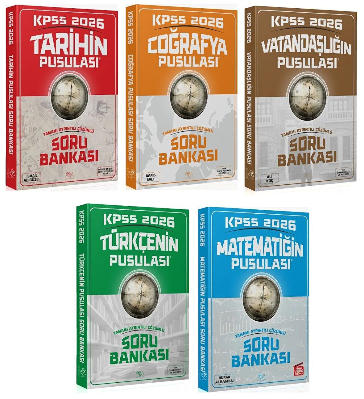 CBA Yayınları 2026 KPSS Genel Yetenek Genel Kültür Pusulası Soru Bankası 5 li Set 