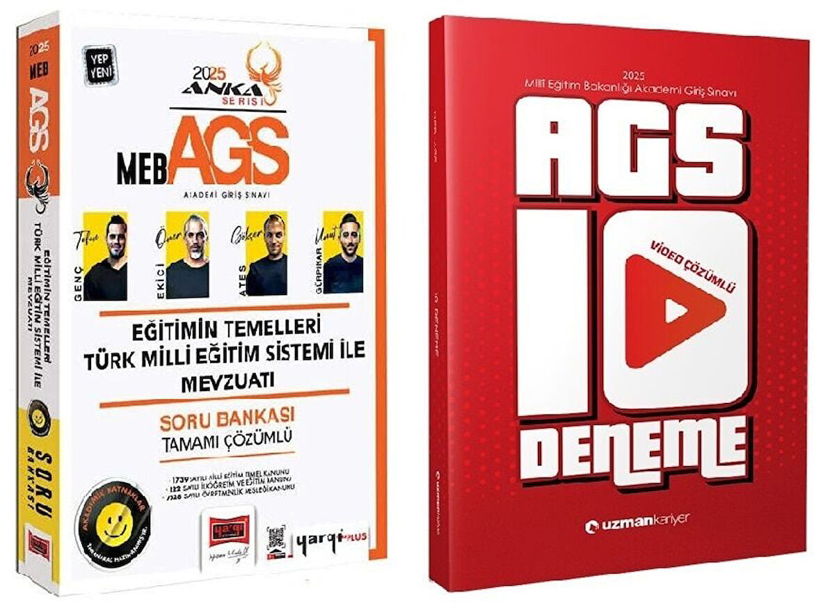 Yargı + Uzman 2025 MEB-AGS Eğitimin Temelleri ve Türk Milli ile Mevzuatı Soru + 10 Deneme 2 li Set
