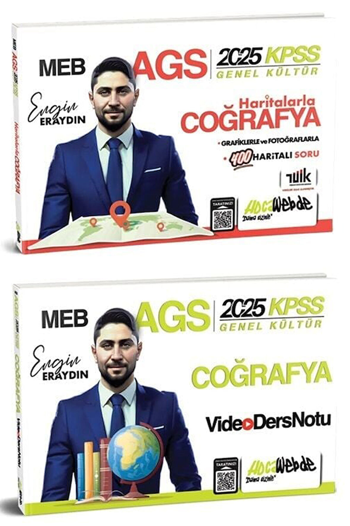 HocaWebde 2025 MEB-AGS KPSS Haritalarla Türkiye Coğrafyası + Video Ders Notu 2 li Set