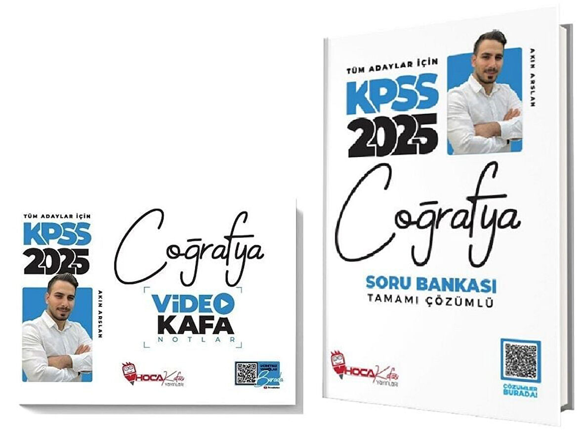 Hoca Kafası 2025 KPSS Coğrafya Video Kafa Notlar + Soru Bankası 2 li Set