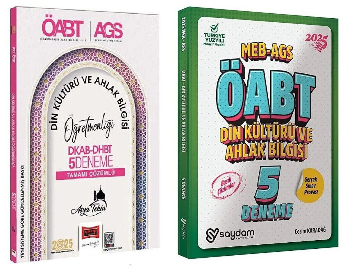Yargı + Saydam 2025 ÖABT MEB-AGS Din Kültürü ve Ahlak Bilgisi Öğretmenliği 5+5 Deneme 2 li Set - Asya Tekin Yargı + Saydam Yayınları