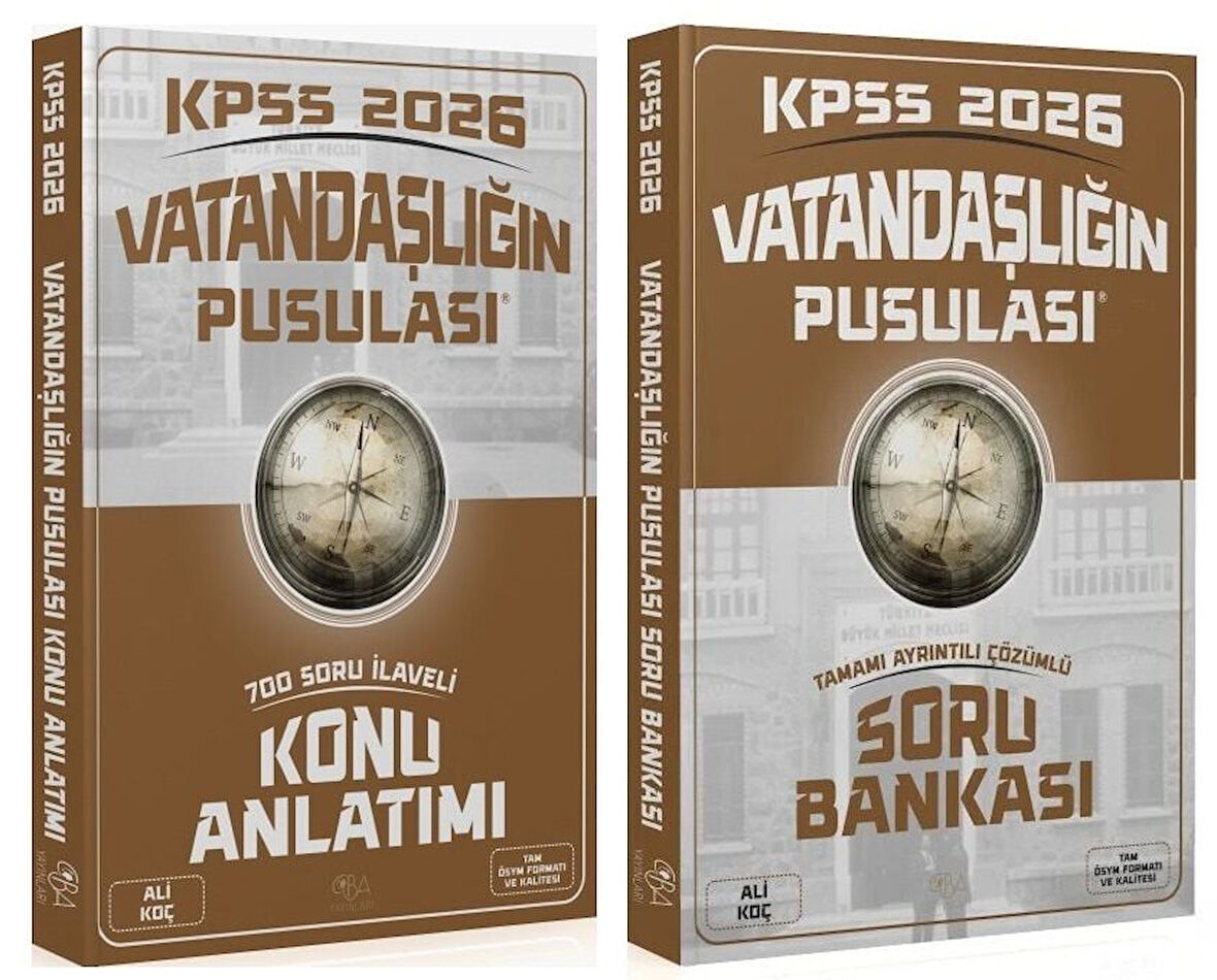 CBA Yayınları 2026 KPSS Vatandaşlık Vatandaşlığın Pusulası Konu Anlatımı + Soru Bankası 2 li Set