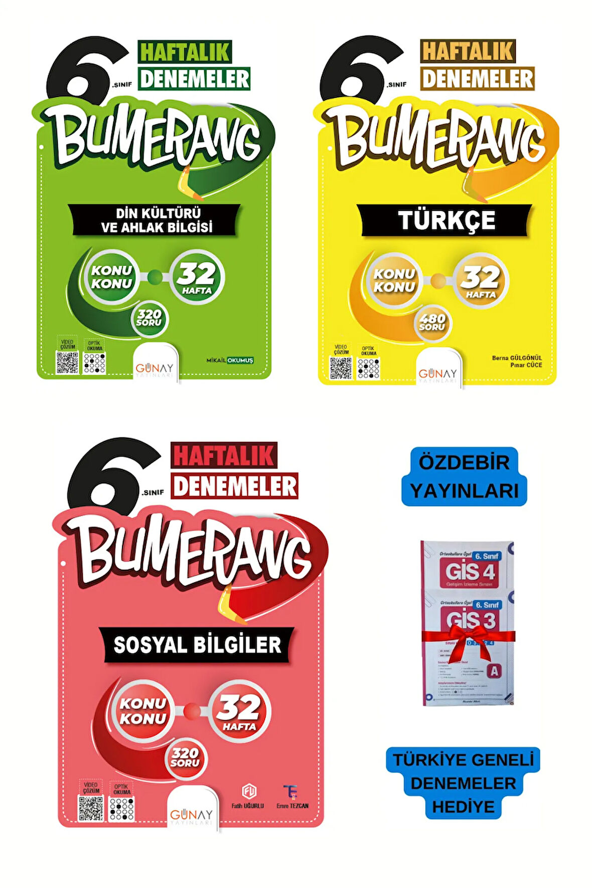 2025 6.Sınıf 32 Hafta Bumerang Haftalık Türkçe-Sosyal Bilgiler-Din Kültürü  Denemeler-Hediyeli