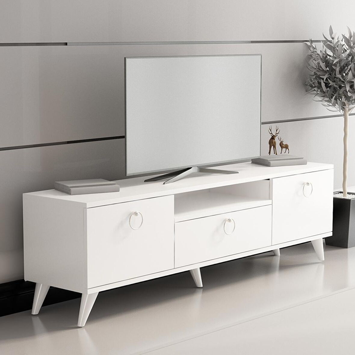  MOBİLYA GEZEGENİ FLOT TV ÜNİTESİ 150 CM Beyaz