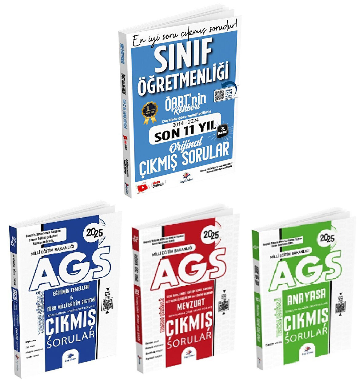 Dizgi Kitap 2025 ÖABT Sınıf Öğretmen + AGS Eğitimin Temelleri + Mevzuat + Anayasa Çıkmış 4 lü Set
