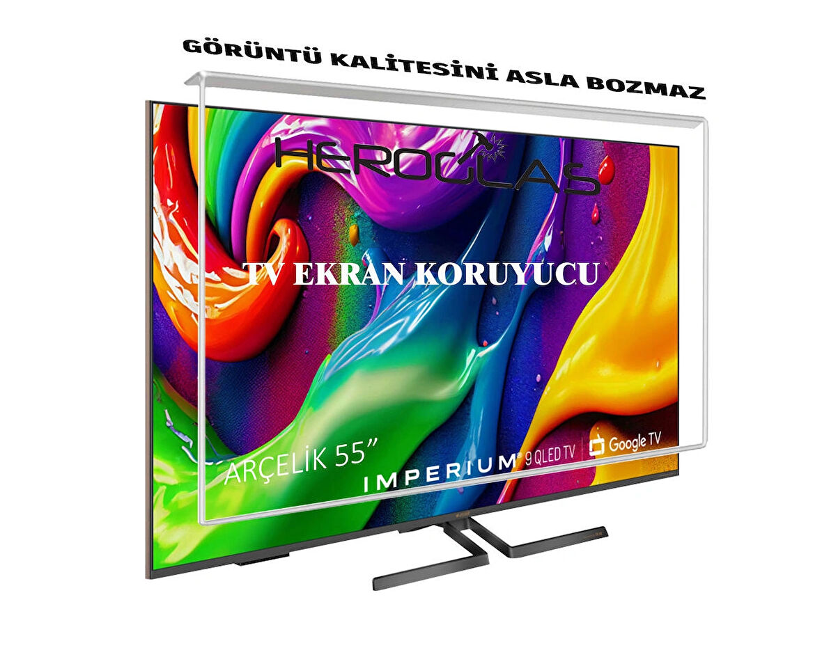 Heroglas Arçelik Q9900 55'' Inç 139 Ekran Tv Ekran Koruyucu