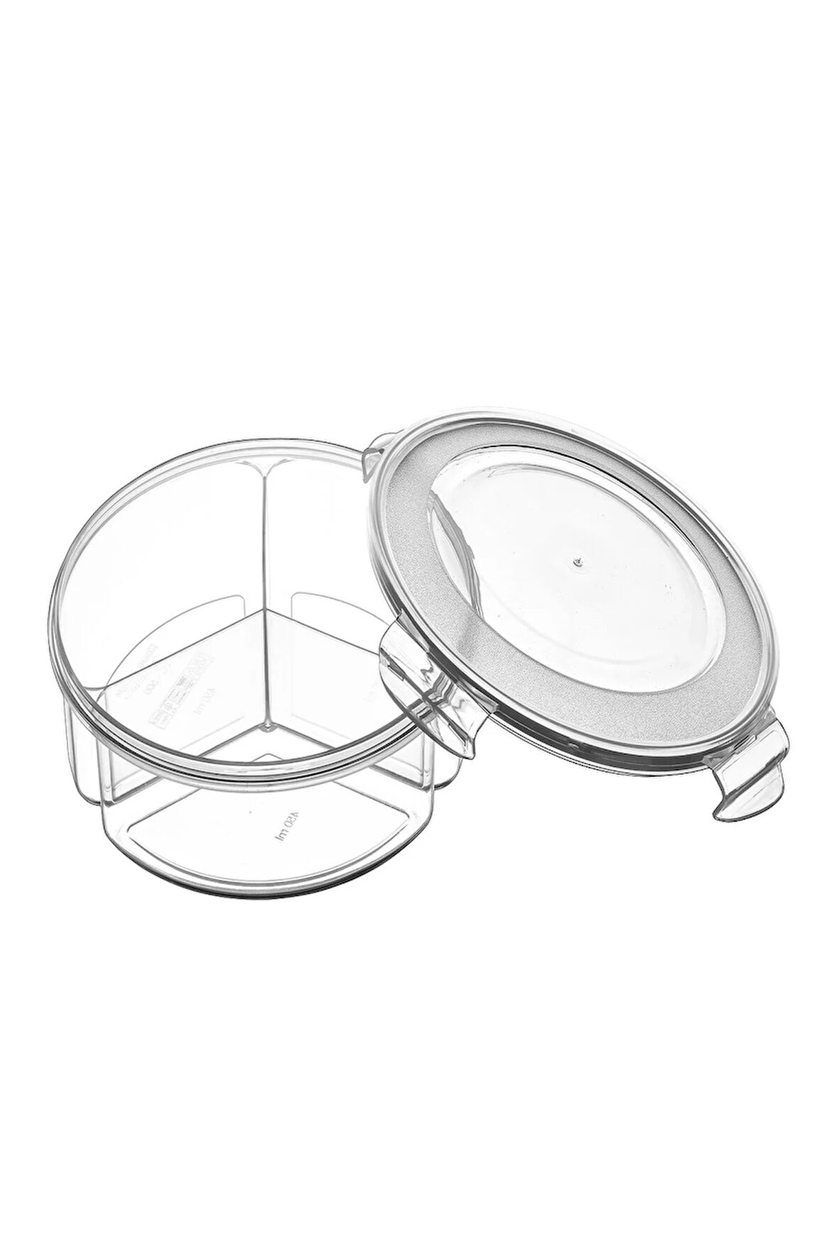 Fresh Box Yuvarlak 3 Bolmeli Saklama Kabi Şeffaf