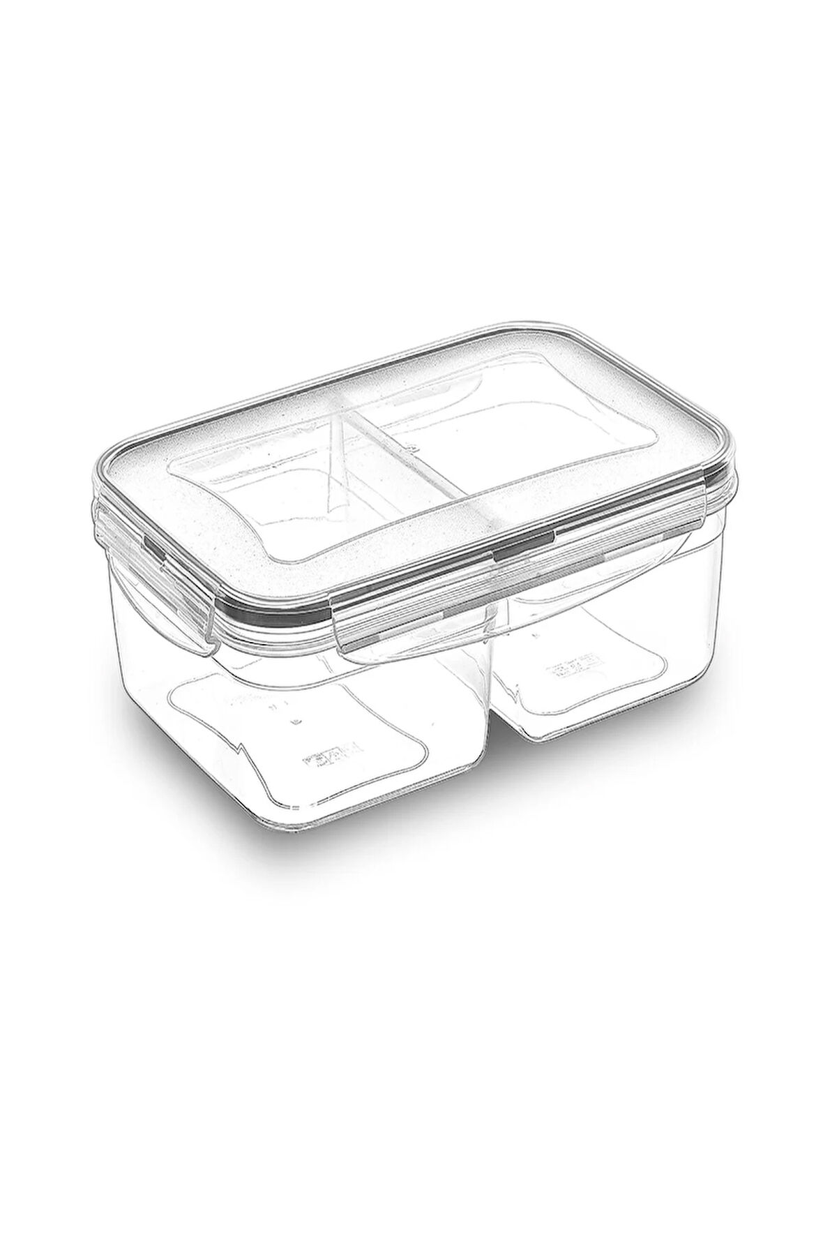 Fresh Box Dikdörtgen Bolmeli Şeffaf 1+1 Lt