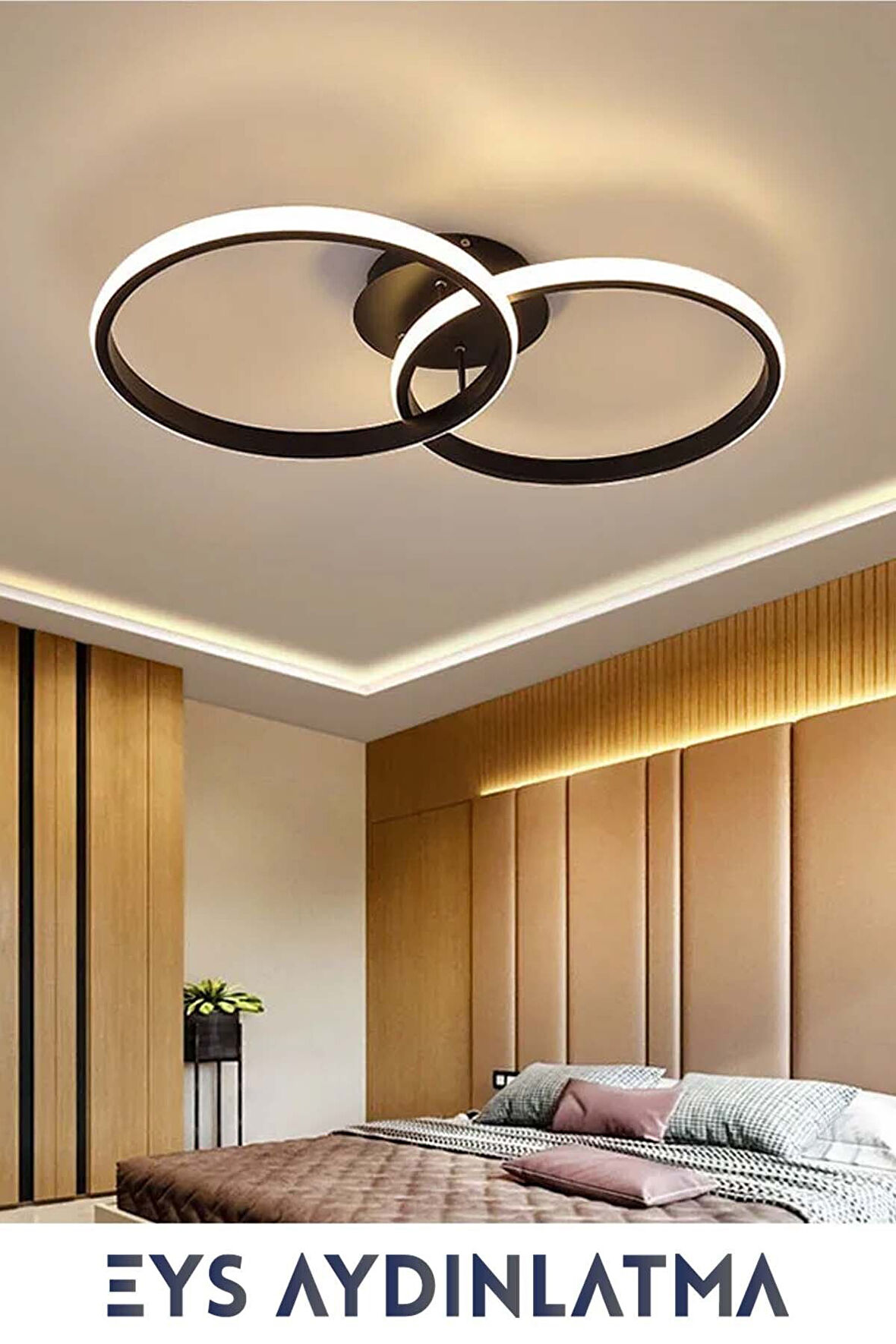 Circular Profonyer Led Avize Siyah Led Avize 3 Renk Led Avize Salon Mutfak Oturma Odası hol Avize