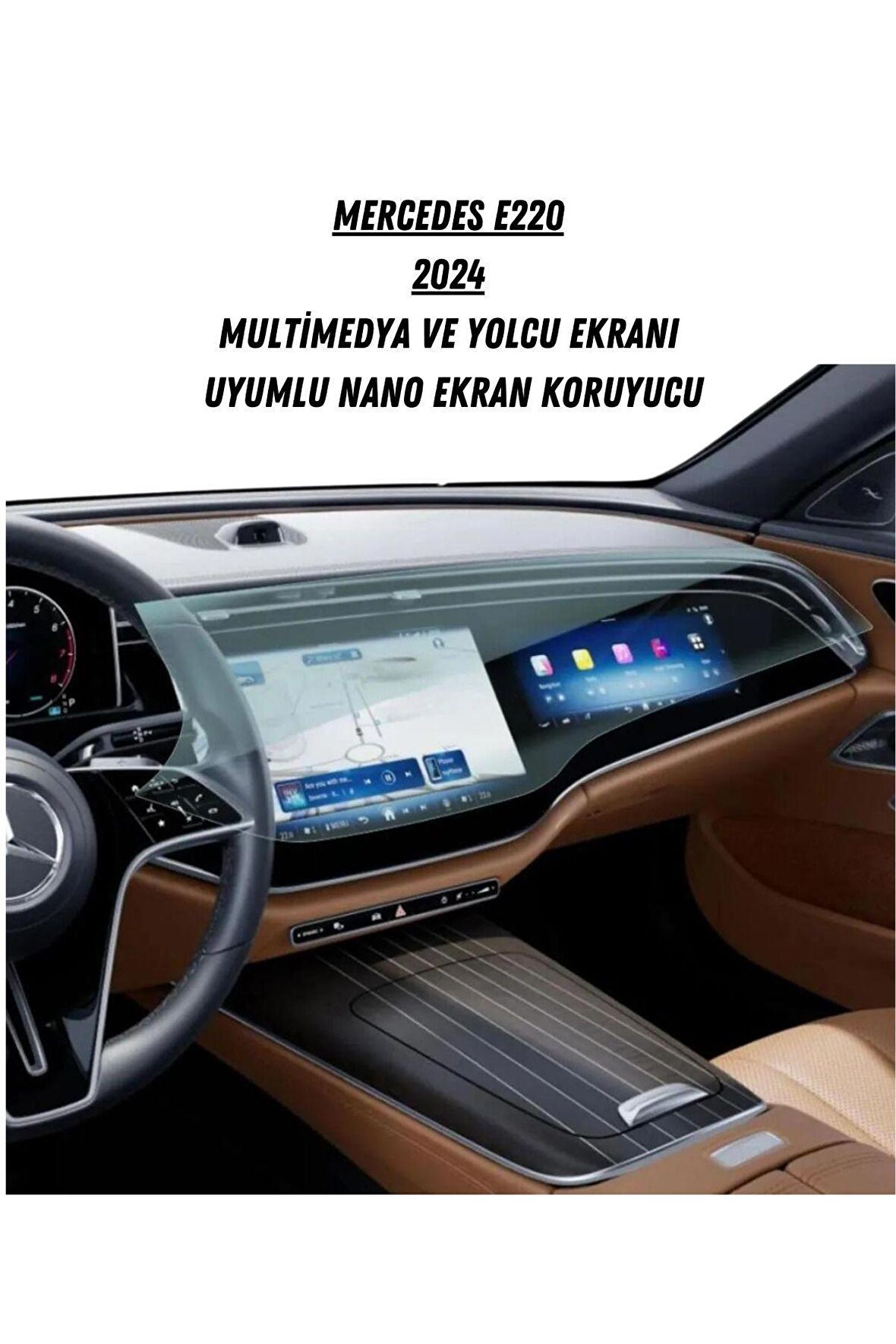 Mercedes E220  2024 Multimedya Ve Yolcu Ekranı Uyumlu Nano Ekran Koruyucu