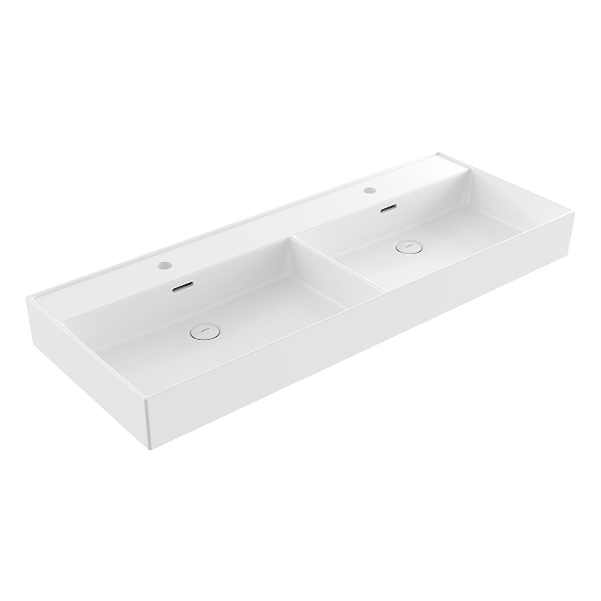 Bocchi Milano Tezgah Üstü Çift Gözlü Lavabo 120 cm Beyaz 1393-001-0132