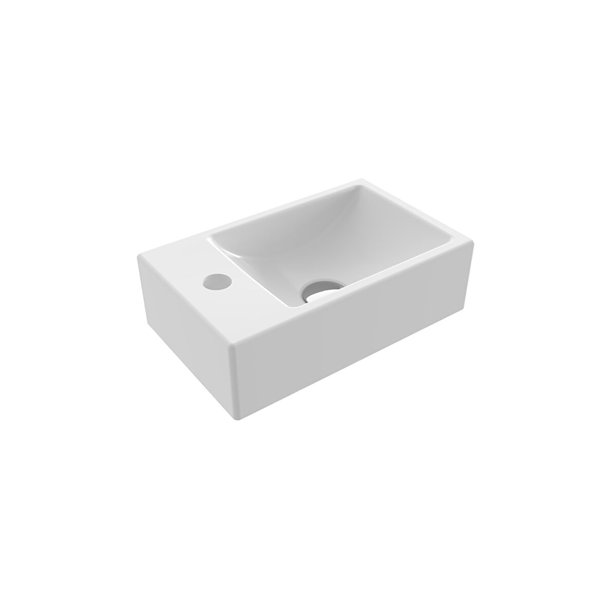 Bocchi Lavabo Milano Dar Sol 37 Cm Parlak Beyaz 1418-001-0126