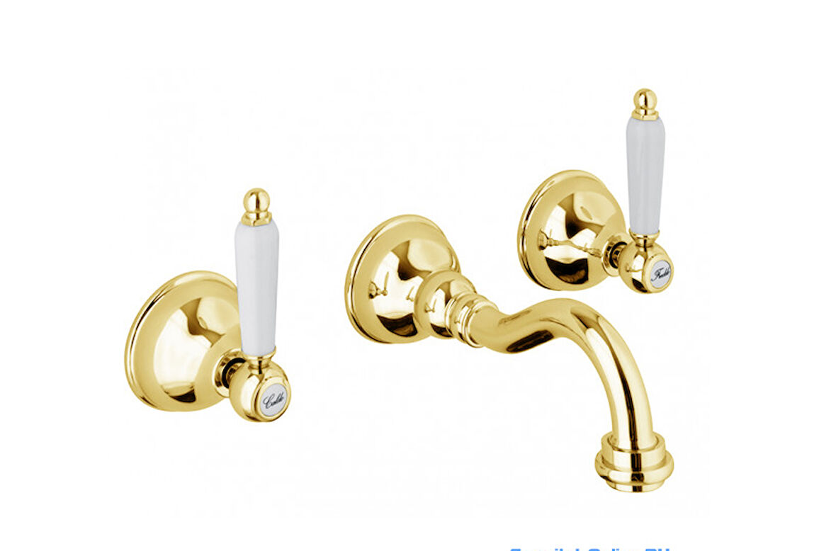 İtalyan Webert Dorian 3 Deli̇kli̇ Ankastre Lavabo Bataryasi Altin