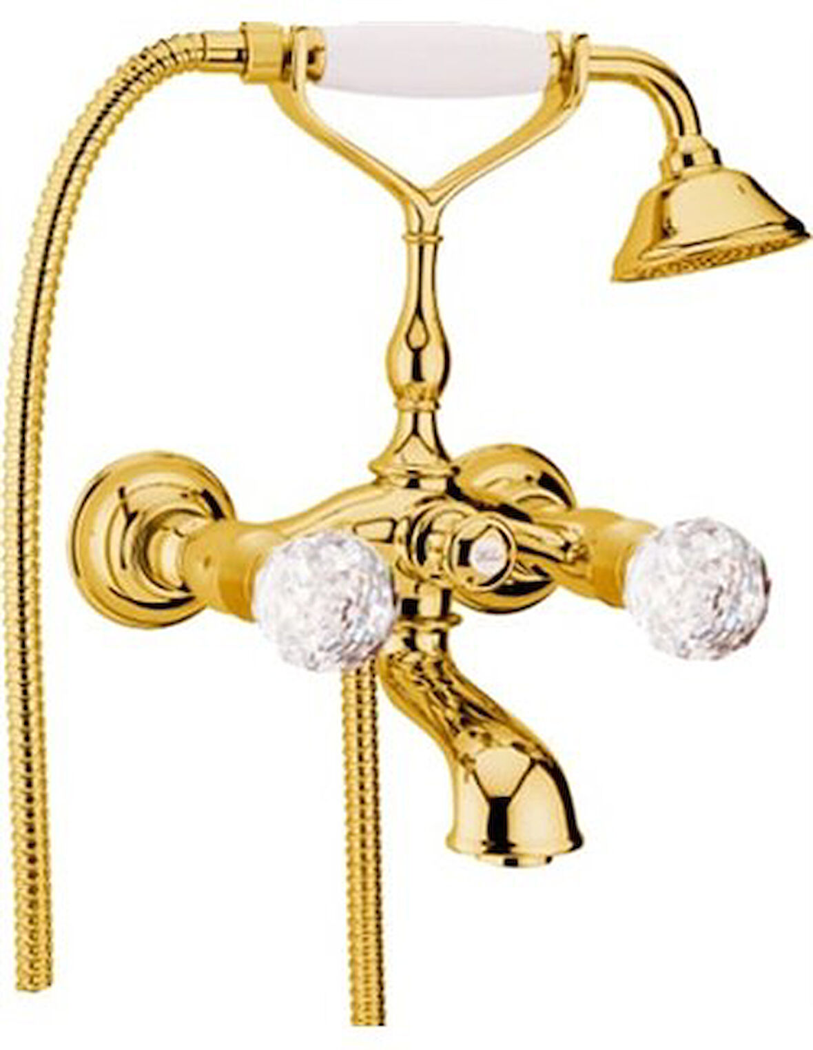 İtalyan Webert Karenina Banyo Bataryasi Altın-Swarovsky Taşli-El Duşu Seti̇, Askisi Dahi̇l