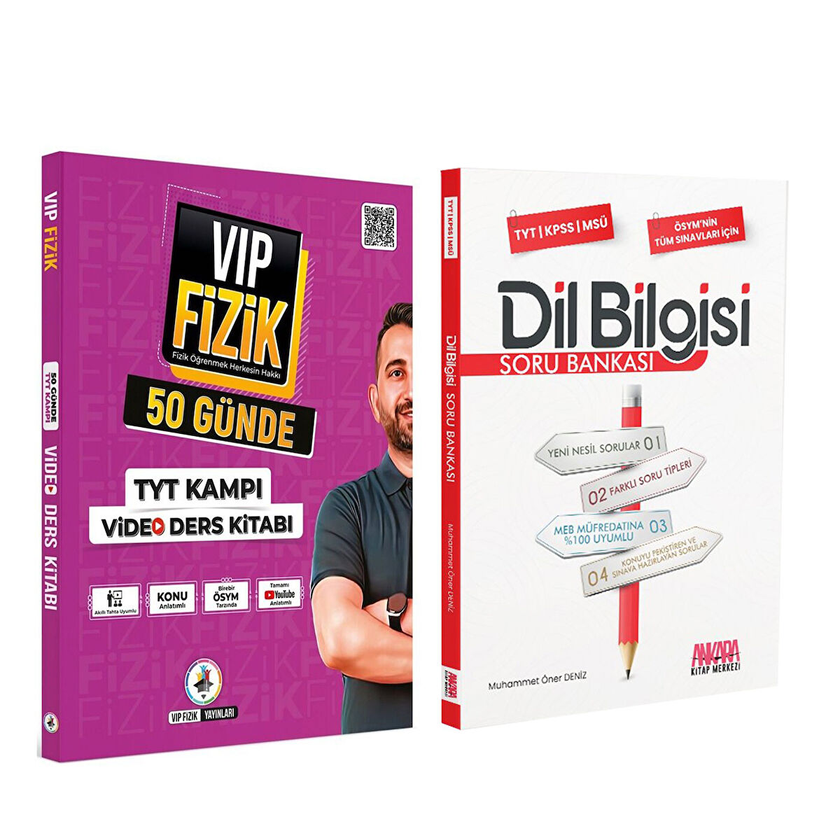 VİP Fizik 50 Günde TYT Kampı Video Ders Kitabı ve AKM Dil Bilgisi Soru Bankası Seti 2 Kitap