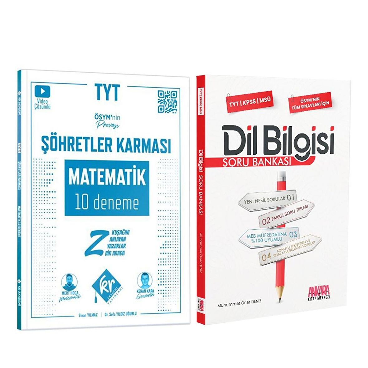 Kr Akademi TYT Matematik Deneme ve AKM Dil Bilgisi Soru Bankası Seti 2 Kitap